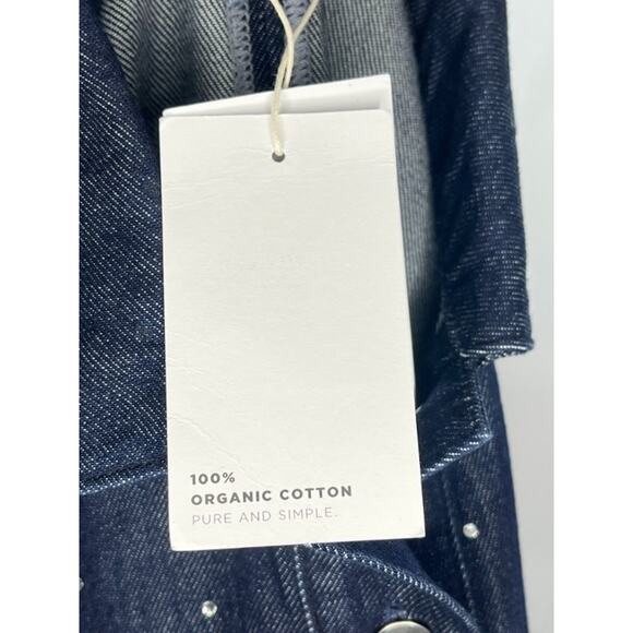 ALIGNE Sz 4 US Denim Rhinestone Mini Grace Long Sleeve Dress Indigo Diamonte NWT - Picture 4 of 13